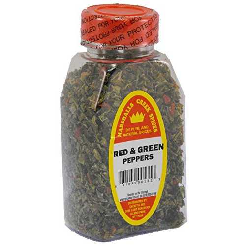 Marshalls Creek Spices RED & GREEN SWEET BELL PEPPER FLAKES FRESHLY PACKED IN LARGE JARS, spices, herbs, seasonings画像