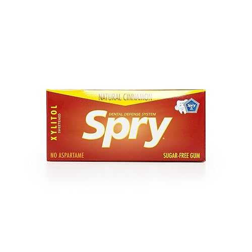 Spry Fresh 天然キシリトールチューインガム 歯科防御システム アスパルテームフリー シュガーフリーガム (シナモン、10 カウントブリスターカード - 20 個パック) Spry Fresh Natural Xylitol Chewing Gum Dental Defense System Aspartame-Free Sug