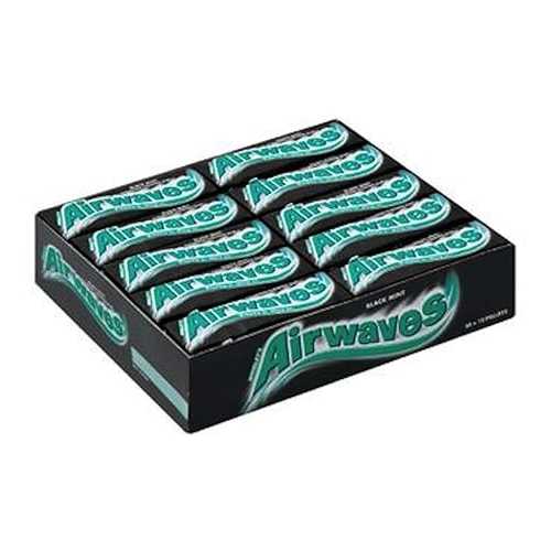リグレー エアウェイブス ブラック ミント メンソール シュガー フリー チューインガム 10 ペレット (30 個パック) Wrigley Airwaves Black Mint Menthol Sugar Free Chewing Gum 10 Pellets (pack Of 30)