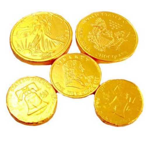 Thompson Chocolate Foil Coins - Gold - Assorted, 5 lb bag