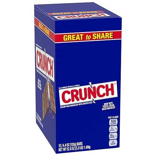 ??? 100% ?? ?? ??? ?? ?, ???? ??? ???? ??, ?? ??, 4.4?? ??? (12? ?) CRUNCH, Bulk 12 Pack, Milk Chocolate and Crisped Rice, Full Size Holiday Candy Bars, Stocking Stuffers, In