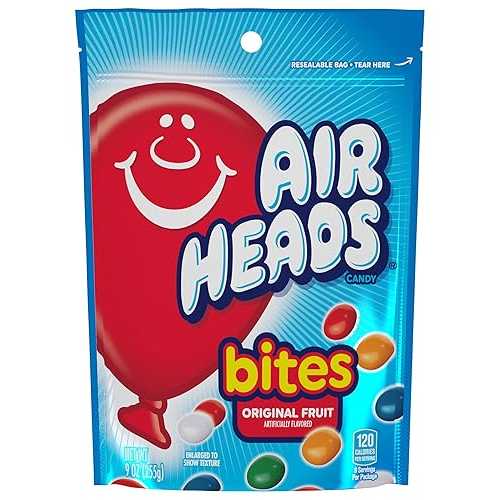 ???? ?? ??? ??, ??, ?? ??, 9 ?? (12?? ?? ?) Airheads Candy, Bites, Original Fruit Flavor, Non Melting, 9oz Bag, Box of 12 Bags