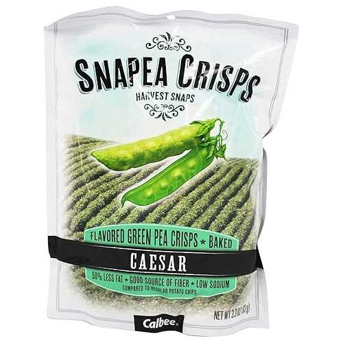 Harvest Snaps - Snapea Crisps Harvest Snaps シーザー風味 - 3.3 オンス (3 個パック) Harvest Snaps - Snapea Crisps Harvest Snaps Caesar Flavor - 3.3 oz (pack of 3)