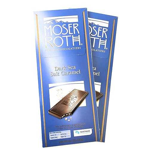 MOSER ROTH ドイツ ダーク/シーソルト/キャラメル チョコレート バー (6 パック) MOSER ROTH German Dark/Sea Salt/Caramel Chocolate Bars (6 Pack)