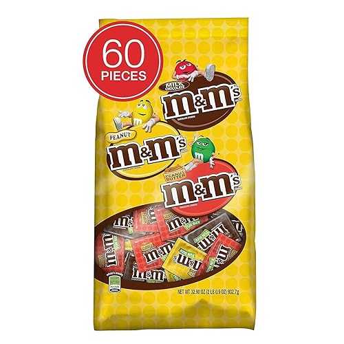 M&M's チョコレート ファンサイズ キャンディ バラエティ バッグ 32.09 オンス 60 個 SN51793 M&M's SN51793 Chocolate Fun Size Candy Variety Bag 32.09 oz 60 Piece