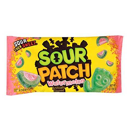 サワーパッチ ソフト＆チューイキャンディ、スイカ、2オンスバッグ（24個パック） Sour Patch Kids Sour Patch Soft & Chewy Candy, Watermelon, 2-Ounce Bags (Pack of 24)