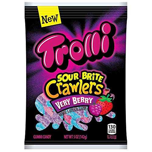 Trolli Sour Brite Crawlers Very Berry、5 オンス、12 個パック Trolli Sour Brite Crawlers Very Berry, 5 Ounce, Pack of 12