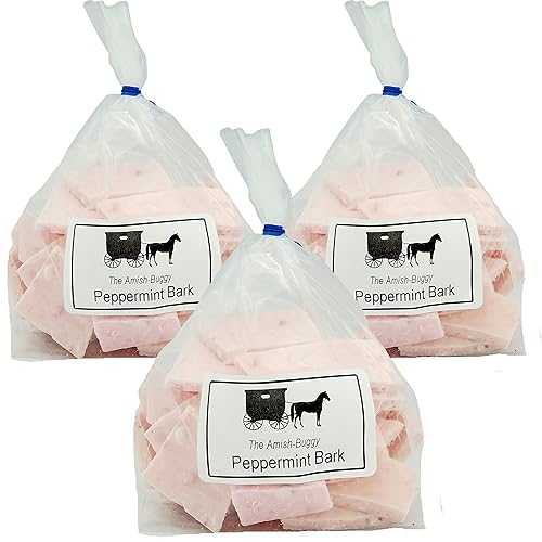 アーミッシュ ホームメイド キャンディー 8 オンス 3 個 バッグ（ペパーミント樹皮） Amish Buggy Amish Home Made Candies - Three 8 oz. Bags (Peppermint Bark)