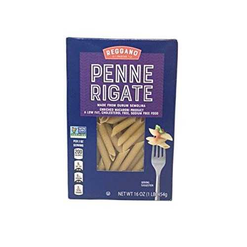 Reggano Classic デュラムセモリナ 低脂肪ナトリウムフリー ペンネ リガーテ パスタ - 1 ポンド Reggano Classic Durum Semolina Low Fat Sodium Free Penne Rigate Pasta - 1 lb.
