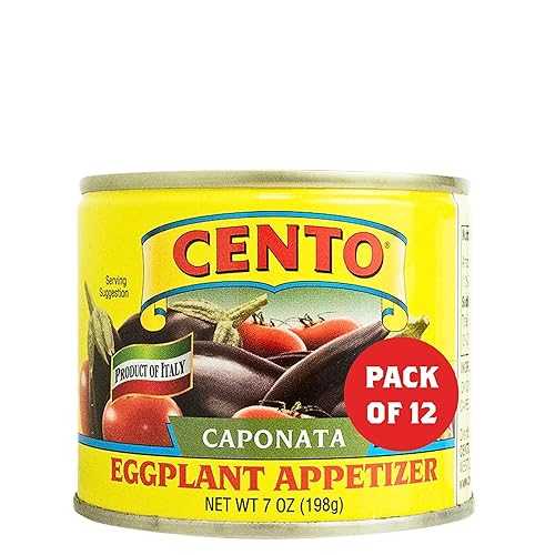 ?? ???? ?? ??, 198g (12? ?) Cento Caponata Eggplant Appetizer, 7 Oz (Pack of 12), Canned Sicilian Eggplant, Onions, Tomatoes, Olives, Capers & Celery in Marinade, Made in Italy