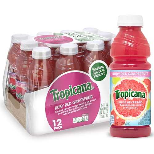 Tropicana ルビー レッド グレープフルーツ ジュース ドリンク、15.2 液量オンスのボトル、(12 個パック) Tropicana Ruby Red Grapefruit Juice Drink, 15.2 fl oz Bottles, (Pack of 12)