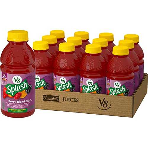 V8 Splash Berry Blend Flavored Juice Beverage, 16 fl oz Bottle (12 Pack)