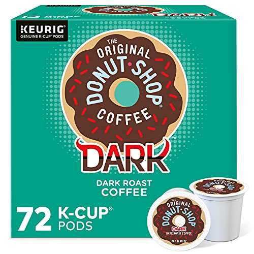 オリジナルドーナツショップ ダークキューリグ シングルサーブ Kカップポッド、ダークローストコーヒー、72個 The Original Donut Shop Dark Keurig Single-Serve K-Cup Pods, Dark Roast Coffee, 72 Count
