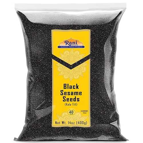 ?? ?? ? ???, ? (?? ?) ??? 14?? (400g) ~ ? ??? | ??? ??? | ?GMO | ?? | ??? Rani Brand Authentic Indian Products Rani Sesame Seeds Whole Black, Raw (Kala Till) 14oz (400g)