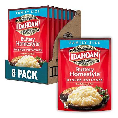 アイダホアンバターホームスタイルマッシュファミリーサイズポテト、8オンス（8個パック） Idahoan Buttery Homestyle Mashed Family Size Potatoes, 8oz (Pack of 8)