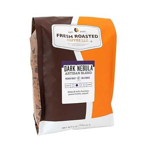 Fresh Roasted Coffee, Dark Nebula, 5 lb (80 oz), Medium Roast, Kosher, Whole Bean