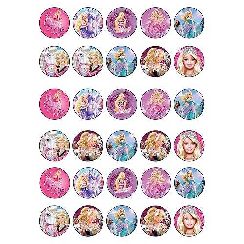 30? ?? ???? ?? ?? ?? ?? ??? ?? ??? | ??? ?? ?? ??? ?? HAPPY CHOICES 30 x Edible Cupcake Toppers ? Fashion Doll Girl Pink Themed Collection of Edible Cake Decorations | Uncut Edible