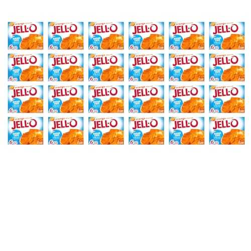 Jell-O Orange Sugar-Free Gelatin Mix (0.6 oz Boxes, Pack of 24)