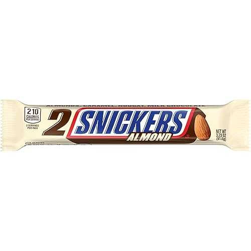 スニッカーズ アーモンド シェアリング サイズ チョコレート キャンディー バー 3.23 オンス バー 24 個ボックス SNICKERS Almond Sharing Size Chocolate Candy Bars 3.23-Ounce Bar 24-Count Box