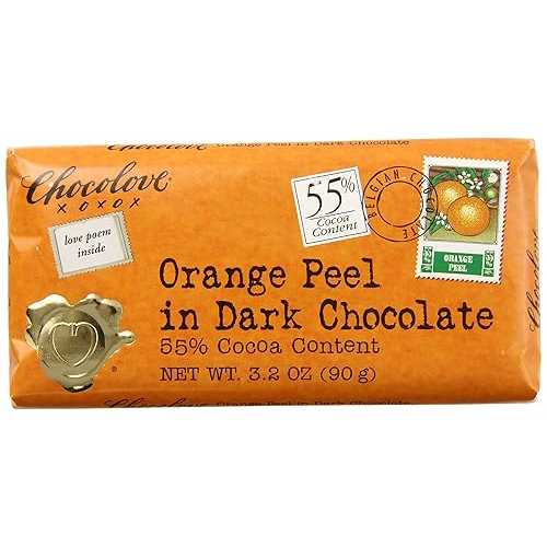 Chocolove ダークチョコレート、オレンジピール、3.2 オンス (12 個パック) Chocolove Dark Chocolate, Orange Peel, 3.2 Ounce (Pack of 12)