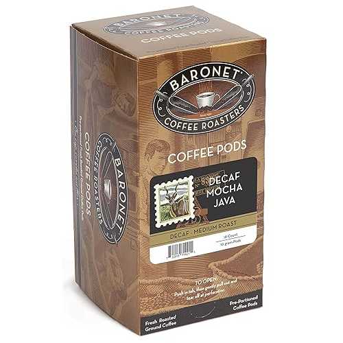 ??? ?? ???? ?? ?? ?? ?, 54?? Baronet Coffee Pods [DECAF Mocha Java-54 Pods] Flavored Single Cup Use, Like Senseo [3 Boxes of 18 Single Serve 10 Gram] Regular Strength, Med Roast [Decaf Mocha Jav