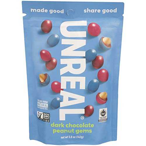 その他 UNREAL Dark Chocolate Peanut Gems - Certified Vegan Fair Trade, Non-GMO - Made with Gluten Free Ingredients and Colors from Nature - No Sugar Alcohols or Soy - 6 Bags