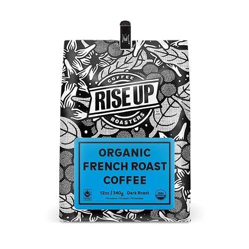 オーガニックフレンチロースト、認定フェアトレードオーガニックコーヒー、12オンス、全粒豆 RISE UP COFFEE ROASTERS Organic French Roast, Certified Fair Trade Organic Coffee, 12 oz, Whole Bean