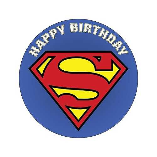 7.5インチの食用ケーキトッパー – スーパーマンクラシックロゴをテーマにした誕生日パーティーコレクションの食用ケーキデコレーション My Smart Choice 7.5 Inch Edible Cake Toppers SUPERMAN CLASSIC LOGO Themed Birthday Party Collection of Edibl画像