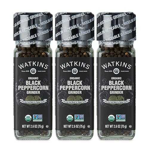 ??? ??? ??? ????, 73.7g, 3?? Watkins Organic Black Peppercorn Grinder, 2.6 Ounce (Pack of 3)