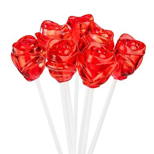 ??? ? ????, ??? 3D ?? ??, (120??) 30.48cm ?? ?? ??, ?? ??, ?? ?, 1071g, ??? ??? Sparko Sweets Twinkle Pops Lollipop, Red Rose 3D Shape (Pack of 90 Lollipops), 11 inch Long