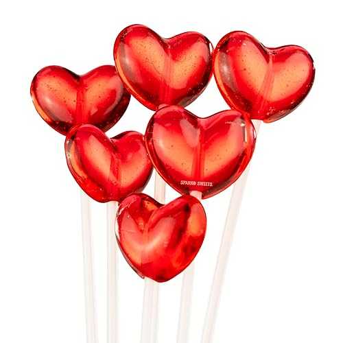 ?? ??, ??? ? ????, ?? ?? ??, (100??) 30.48cm ?? ?? ??, ?? ??, ?? ?, 1071g, ??? ??? Sparko Sweets Cherry Red Heart Twinkle Pops Lollipops, 90 Count, Handcrafted in the USA,