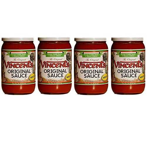 リトルイタリーの中心からのオリジナル ヴィンセント ソース マイルド フレーバー 16 オンス 4 パック (マイルド) The Original Vincent's Sauce Mild Flavor 16oz 4 Pack From the Heart of Little Italy (Mild)
