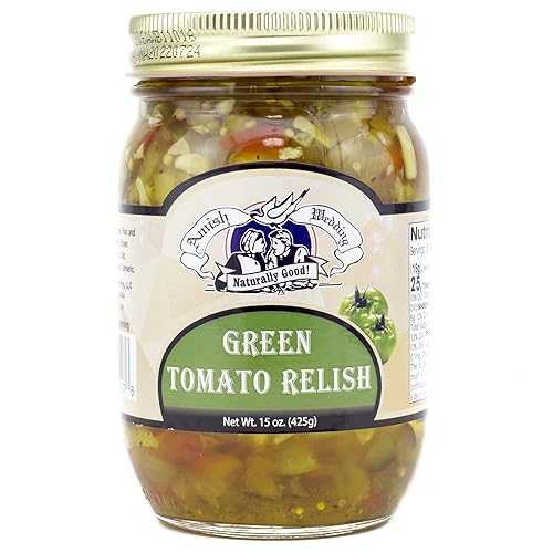 ??? ??? ?? ??? ??? 425g (2? ?) Amish Wedding All-Natural Green Tomato Relish 15 Ounces (Pack of 2)