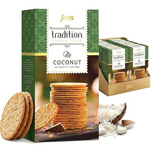 ?? ???? ???? ???, ??? ?, 4.2??, 6?? Jans Tradition Baked Crackers Cookie Thins, Coconut Flavor, 4.2 oz, Pack of 6