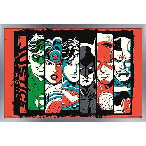 Trends International Justice League-Bars 壁ポスター、24.25インチ X 35.75インチ、マルチカラー Trends International Justice League-Bars Wall Poster, 24.25\