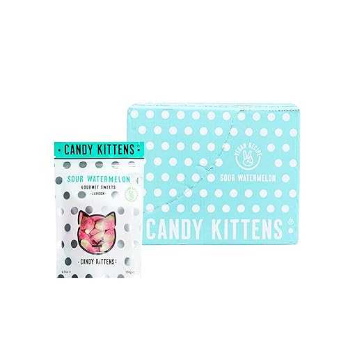Candy Kittens ビーガンスイーツ - グルテンフリー - ナチュラルフルーツフレーバーキャンディ - グミ噛みごたえのあるグルメスイーツ - サワースイカ、4.8オンス (7個パック) Candy Kittens Vegan Sweets - Gluten-Free - Natural Fruit Flavour Ca