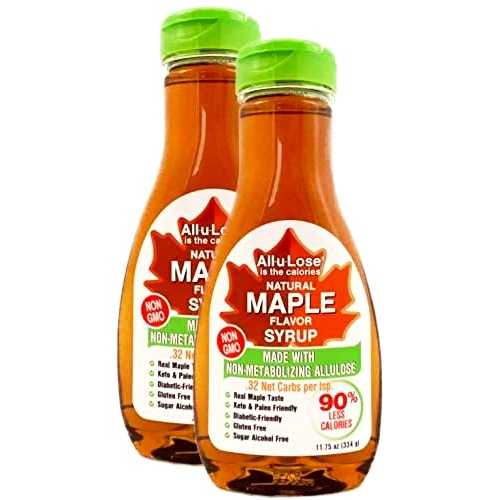 ???? - ?? ??? ? ???? ?? ???? ??, 333g ? - ???? (2?) All-u-Lose BetterTaste Maple Natural Flavored Allulose Syrup, 11.75-Ounce (Pack of 2), Zero Calorie Sugar Substitute, Non-GMO, Non-Eryth
