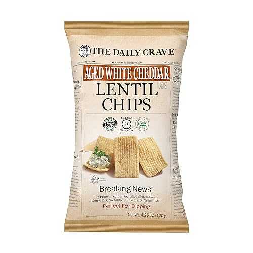 ? ??? ???? ?? ??? ?? ?? ?, 4.25?? (8??) ??? 4g, ??? ??, ?GMO, ??, ??? The Daily Crave Aged White Cheddar Lentil Chips - 4 G Protein, Gluten-Free, Non-Gmo, Kosher, Crunchy, 4.