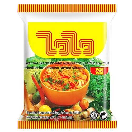 わいわい酸っぱいスープ味の即席麺 60g 30 パック WaNaHong 30 Pack of Wai Wai Sour Soup Flavored Instant Noodles, 60g