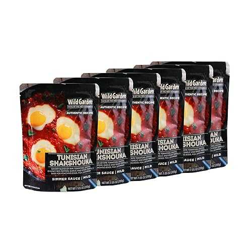 Wild Garden Ready-To-Use Marinade, Gourmet Tunisian Shakshouka Simmer Sauce, Authentic Recipe with No Additives, No Preservatives, Perfect for Eggs! 7.05oz (Pack of 6) Wild Garden Ready-To-Use Marinade, Gourmet Tunisian画像