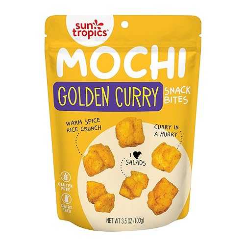 ? ???? ?? ?? ??? ?? ??, 3.5?? (6??), ??? ??, ??, MSG ???, ??? ??, ??? ?? Sun Tropics Mochi Snack Bites, Golden Curry Flavor- 3.5 oz (6 Pack) | Crispy Crunchy Mochi Bites 6,152円