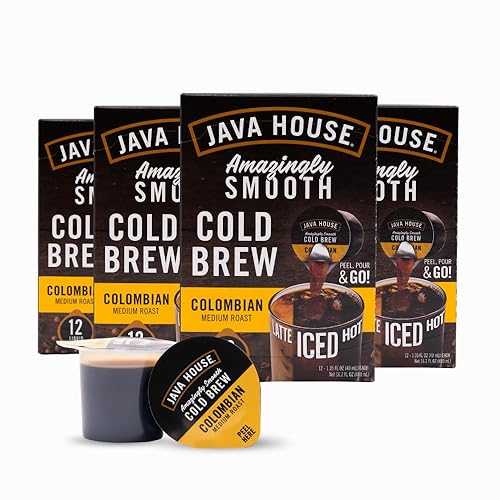 ?? ??? ?? ?? ?? ??? ?? ?? ?? ?? - ? 40ml (????, 48?) JAVA HOUSE Medium Roast Colombian Cold Brew Pods, (48 Count) Peel and Pour Pods Hot or Iced Instant Coffee Concentrate