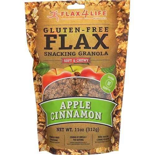 Flax4Life Gluten Free Snacking Granola Soft \u0026 Chewy, Apple Cinnamon, 11 Ounce (Pack of 6)
