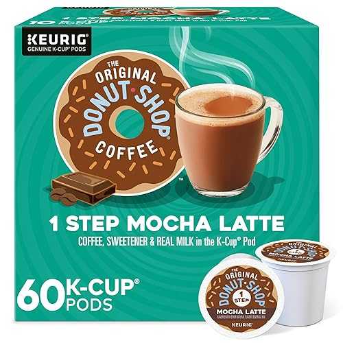 ? ???? ?? ? ?? ??, ?? ?? ??? K-? ??, ? ??, 60?? The Original Donut Shop Mocha One-Step Latte, Single Serve Coffee K-Cup Pod, Flavored Coffee, 60 Count (6 Packs of 10)