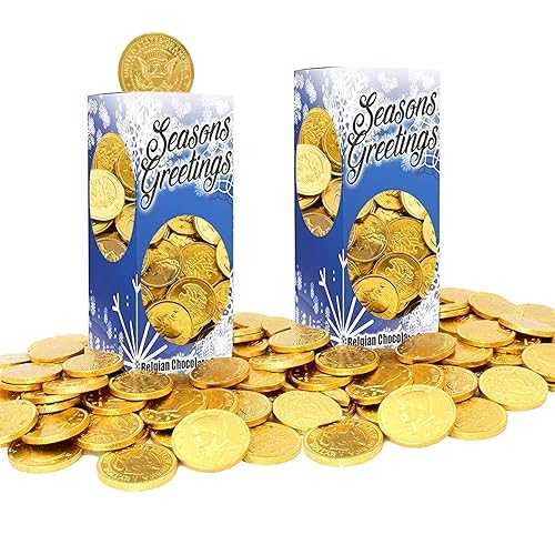 ?? ??? ??? ?? ??, ??? ???, ??? ?? ??? ??, 454g, ?? ?? ?? (2?) The Dreidel Company Seasons Greetings Milk Chocolate Gold Coins, Stocking Stuffers, Nut-Free, Belgian Milk Chocolate C