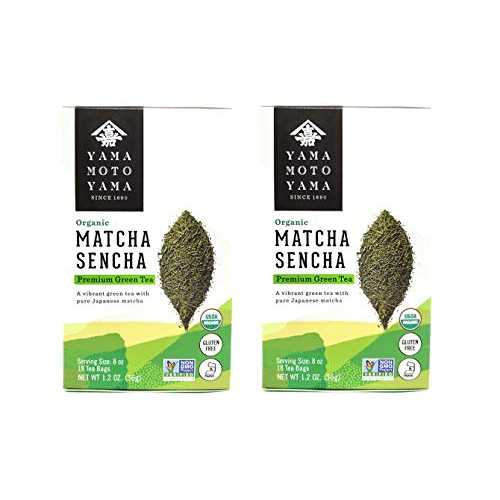 山本山 有機抹茶煎茶 プレミアムグリーンティー (2パック、合計16オンス) Yamamotoyama Organic Matcha Sencha Premium Green Tea (2 Pack, Total of 16oz)