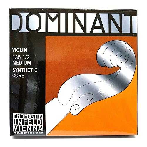 Thomastik-Infeld Dominant Violin Strings Complete Set, 1/2 Size, Medium Tension - 135.12 - Synthetic Core A & D Aluminum, G Silver Wound, E Steel Removable Ball End - The Reference Standard for Violin