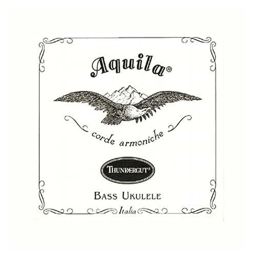 Aquila 68U ベース ウクレレ弦 Thundergut GDAE チューニング安定性 [4本セット] ホワイト Aquila 68U Bass Ukulele Strings Thundergut, GDAE, Tuning Stability [Set of 4] White