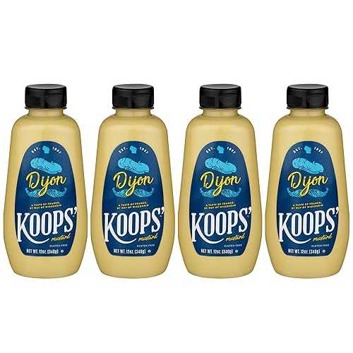 ?? ?? ????, 12?? ?, 4? ? Koops' Dijon Mustard ? French Mustard, Gluten-Free, Kosher, Non-GMO, Made in the USA, From Quality Mustard Seeds, Rich and Delicious Flavor ? 12 Oz, Pack of 4