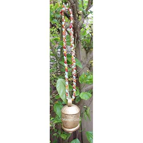 4インチ カウベル 手織り生地ロープ付き Mango Gifts 4\